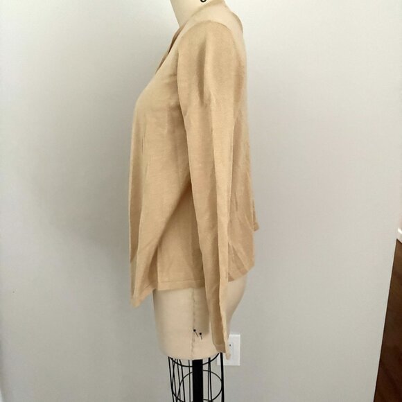 Lilly Pulitzer Women's Open Front Cardigan Gold Metallic Tan Size XS - Picture 2 of 5